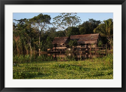 Framed Scenes along the Amazon River in Peru Print