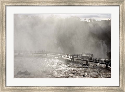 Framed Lookout Engulfed in Mist, Iguassu Falls, Brazil Print