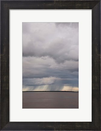 Framed Brazil, Amazon River Rainstorm during the wet season in the Amazon Print