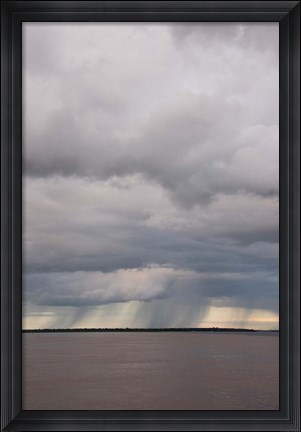 Framed Brazil, Amazon River Rainstorm during the wet season in the Amazon Print
