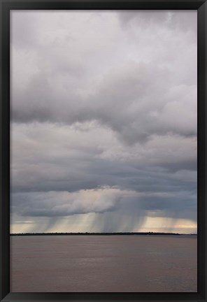 Framed Brazil, Amazon River Rainstorm during the wet season in the Amazon Print