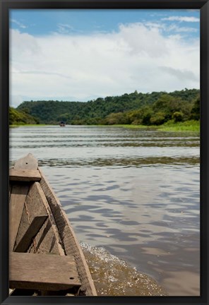 Framed Brazil, Amazon, Valeria River, Boca da Valeria Local wooden canoe Print