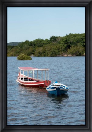 Framed Fishing boats, Amazon, Brazil Print