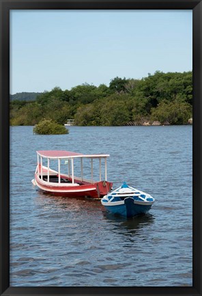 Framed Fishing boats, Amazon, Brazil Print