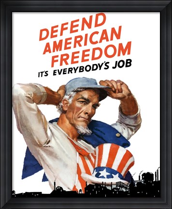 Framed Defend American Freedom Print