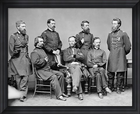 Framed General Sherman and His Staff Print