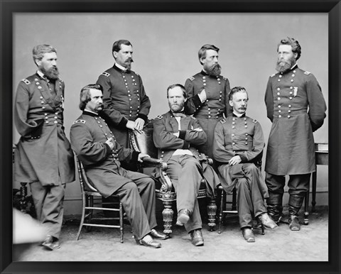 Framed General Sherman and His Staff Print