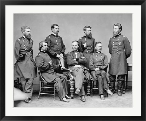 Framed General Sherman and His Staff Print