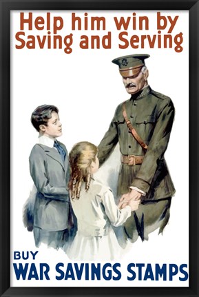 Framed Help Him Win by Saving and Serving Print