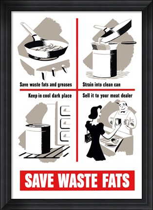Framed Save Waste Fats Print