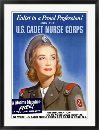 Framed US Cadet Nurse Corps Print