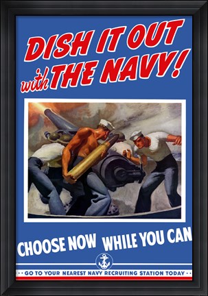 Framed Dish it Out with the Navy! Print