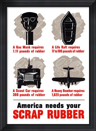 Framed America Needs Your Scrap Rubber Print