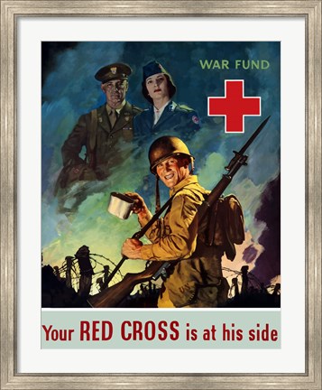 Framed Red Cross War Fund Print