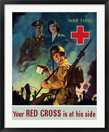 Framed Red Cross War Fund Print