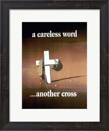 Framed Careless Word, Another Cross Print