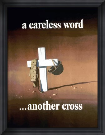 Framed Careless Word, Another Cross Print