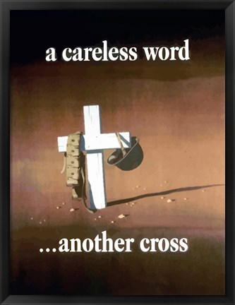 Framed Careless Word, Another Cross Print