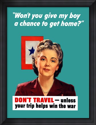 Framed Don&#39;t Travel Print