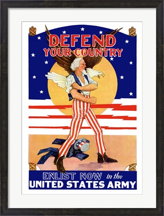 Framed Defend Your Country Print