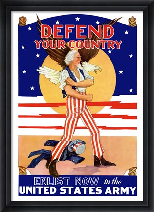 Framed Defend Your Country Print