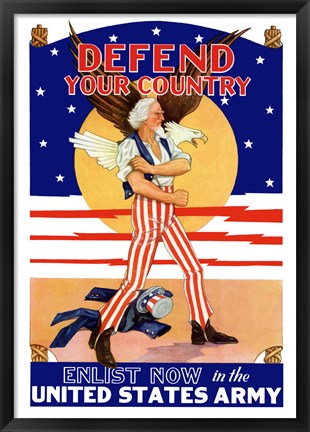 Framed Defend Your Country Print