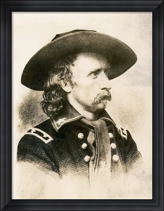Framed General George Armstrong Custer Print