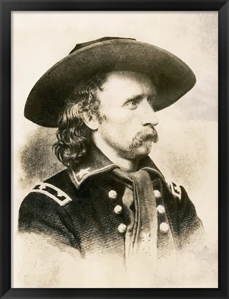 Framed General George Armstrong Custer Print