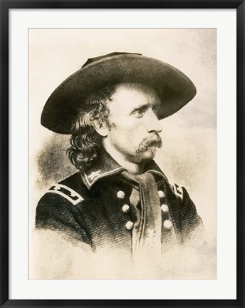 Framed General George Armstrong Custer Print