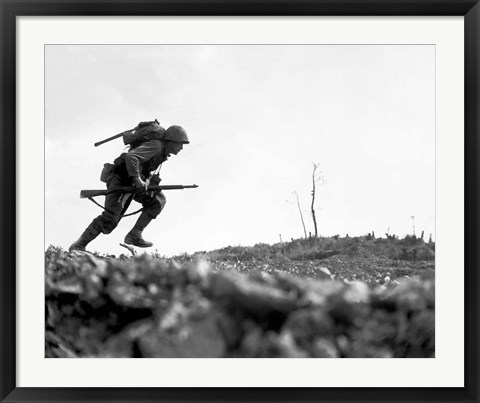 Framed Marine Making a Dash Print