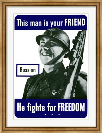 Framed This Man is Your Friend - Russian Print