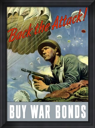 Framed Back the Attack!  Buy War Bonds Print
