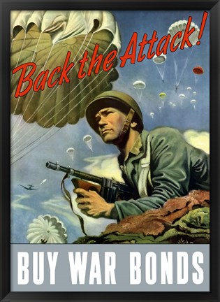 Framed Back the Attack!  Buy War Bonds Print