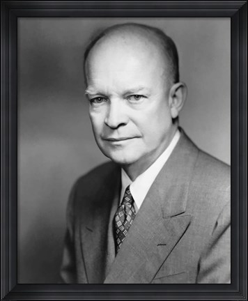 Framed Vector Portrait of Dwight D Eisenhower Print