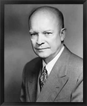 Framed Vector Portrait of Dwight D Eisenhower Print