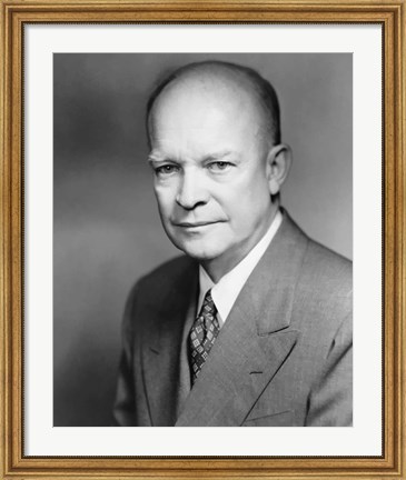 Framed Vector Portrait of Dwight D Eisenhower Print