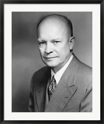 Framed Vector Portrait of Dwight D Eisenhower Print