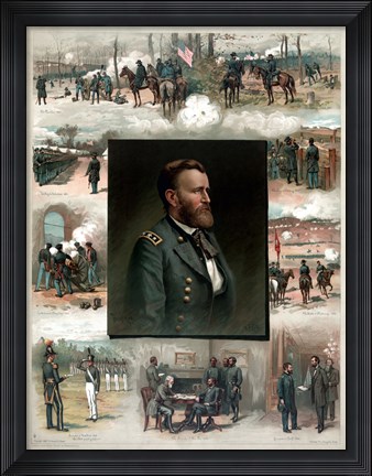 Framed Ulysses S Grant and His Achievements Print