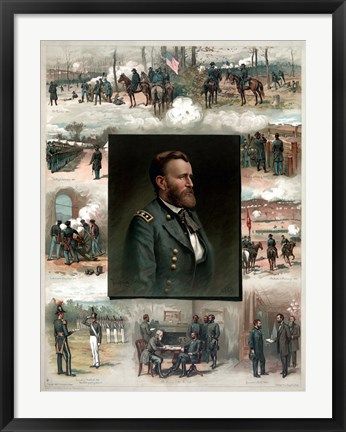 Framed Ulysses S Grant and His Achievements Print