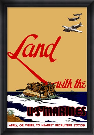 Framed Land with the U.S.  Marines Print