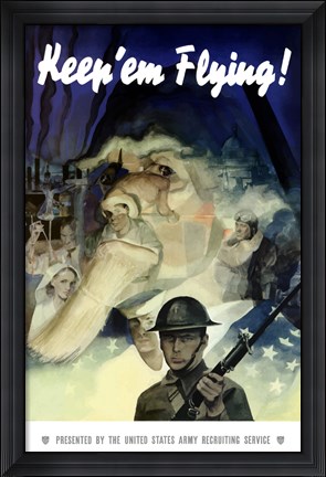 Framed Keep &#39;Em Flying War Poster Print