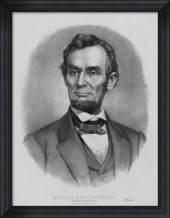Framed Vintage Abraham Lincoln (black &amp; white) Print