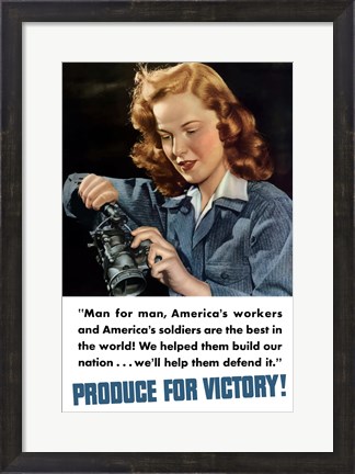 Framed Produce for Victory - Man for Man Print