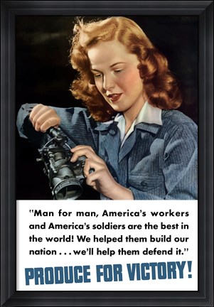 Framed Produce for Victory - Man for Man Print