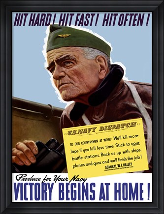 Framed Hit Hard! Hit Fast! Hit Often! Print