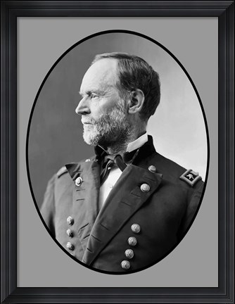 Framed Union Civil War General William Tecumseh Sherman Print