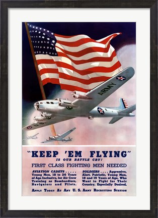 Framed Keep &#39;Em Flying Is Our Battle Cry Print