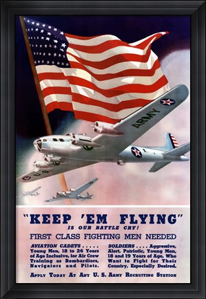 Framed Keep &#39;Em Flying Is Our Battle Cry Print