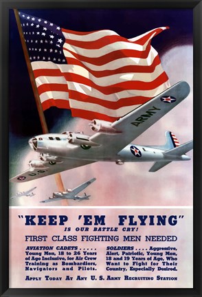 Framed Keep &#39;Em Flying Is Our Battle Cry Print