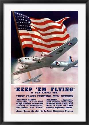 Framed Keep &#39;Em Flying Is Our Battle Cry Print